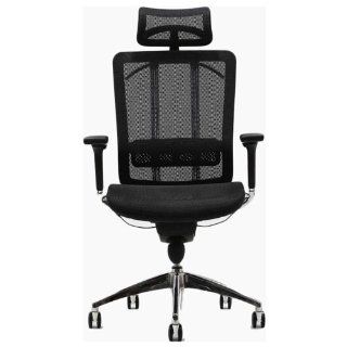 Mesh High Back Black Office Chair with Headrest   Adjustable Home Desk Chairs