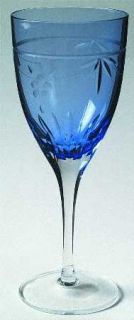 Rogaska Windsor Blue Water Goblet   Blue Bowl, Cut Plants/Leaves