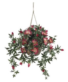 Passion Flower Silk Hanging Basket   Silk Plants