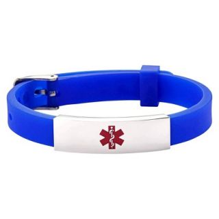 Hope Paige Medical ID Rubber Watch Band Style Adjustable Bracelet   Royal Blue