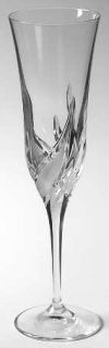 Da Vinci Cetona Fluted Champagne   Clear/Gray Cut Swirl Design On Bowl