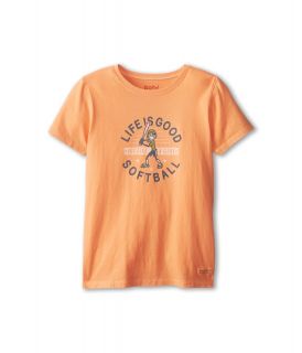 Life is good Kids Jackie Hit Like A Girl Crusher Tee Girls T Shirt (Orange)