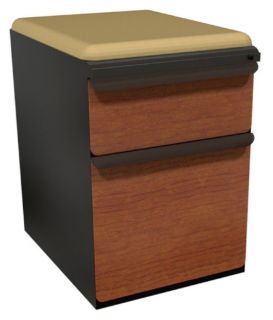 Mobile Pedestal with Forsythia Fabric Seat and Laminate Front File Drawer / Storage Drawer   19 in.   File Cabinets