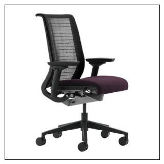 Steelcase Think Chair(R)   3D Knit and Buzz2 Fabric, color  Eggplant   Adjustable Home Desk Chairs