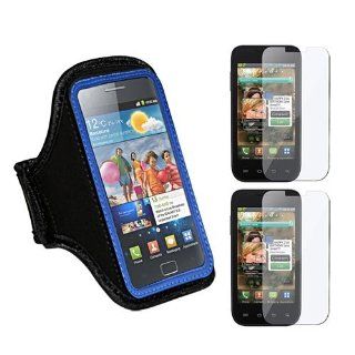 Premium Clear Screen Protector(2 PACK) + Blue Neoprene Armhand for Samsung Fascinate Galaxy S Cell Phones & Accessories