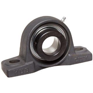 Hub City PB220URX1 3/8 Pillow Block Mounted Bearing, Normal Duty, Low Shaft Height, Relube, Eccentric Locking Collar, Narrow Inner Race, Cast Iron Housing, 1 3/8" Bore, 2.14" Length Through Bore, 1.811" Base To Height Industrial & Scien
