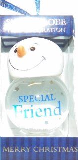 Personalized Snow Globe Ornament Special Friend Blue  Key Tags And Chains 