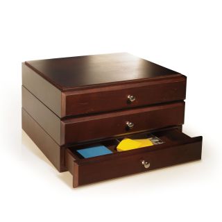 Stack & Style Wood Drawer Organizer   Mahogany   Office Desk Accessories
