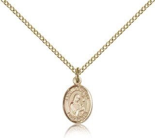 St. Gertrude Of Nivelles Pendants   Gold Filled St. Gertrude of Nivelles Pendant Including 18 Inch Necklace Jewelry