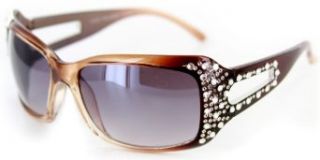 Felicity Designer Inspired Sunglasses with Dozens of Genuine Swarovski Crystals For Stylish, Sexy Women (Brown w/ Smoke Lens)