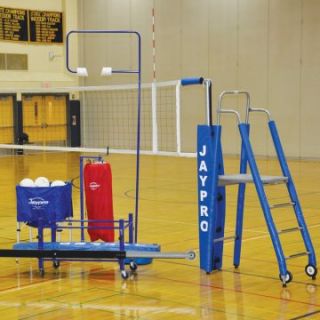 Jaypro 3.5 Inch Featherlite Volleyball System   Standard Package with Optional Personaliztion   Indoor Volleyball Net Systems