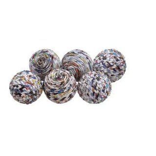 6 Natural Decorative Accent Balls Recycle Newspaper Balls Round 4d"   Collectible Figurines