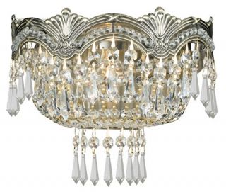 Crystorama 1480 HB CL MWP Majestic Crystal Wall Sconce   9.5W in.   Wall Lighting