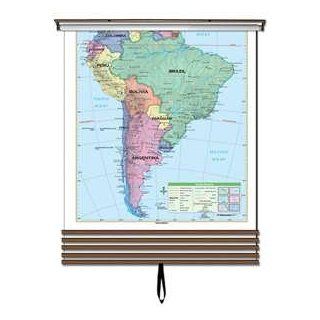 Essential Continent Wall Map Set on Roller Backboard 5 Map Set