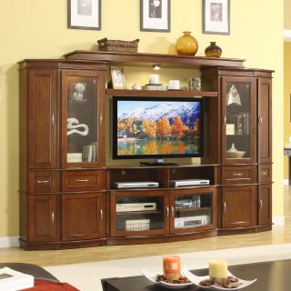 Cantata 4 Piece Entertainment Wall Unit with 50 in. TV Console   Java   Entertainment Centers