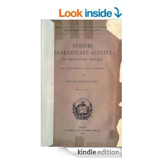 Herders Shakespeare Aufsatz in Dreifacher Gestalt 1912  Original Scan (German Edition) eBook Johann Gottfried von  Herder Kindle Store