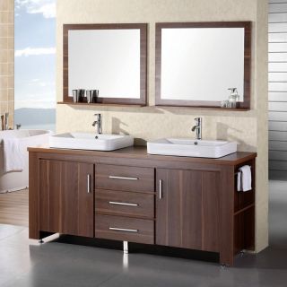 Design Element Washington 71 in. Double Bathroom Vanity Set   Double Sink Bathroom Vanities