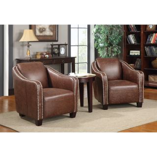 Emerald Home Douglas Accent Chair with Nail Head Trim   Brown   Accent Chairs