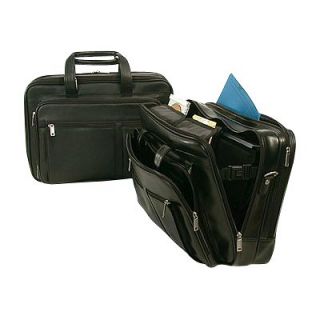 Bond Street Ltd Executive Leather Two Gusset Computer Briefcase   Black   Briefcases & Attaches