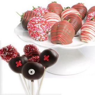 Golden Edibles Ultimate Love Berries & Gourmet Cake Pops with XOXO & Love Sprinkles   Holiday Gift Baskets