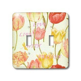 3dRose LLC lsp_100673_2 Mosaic Tulips with A Message Double Toggle Switch   Switch Plates  