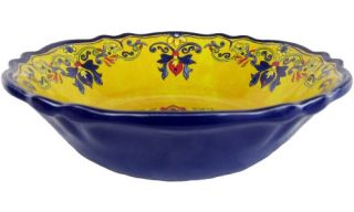 Le Cadeaux 6 in. Cereal Bowl   Seville Yellow Set of 4   Outdoor Dinnerware