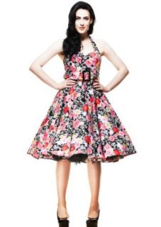Hell Bunny Rockabilly Victorian Rock Skull and Flower Print Swing Party Dress (L)