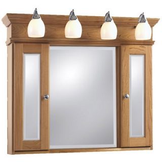 Strasser Woodenworks Aurora Mirrored Medicine Cabinet with Lights   Surface Mount Medicine Cabinets