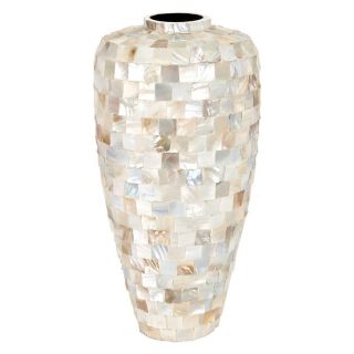 Aspire Home Accents 24H in. Ceramic Mother of Pearl Vase   Floor Vases