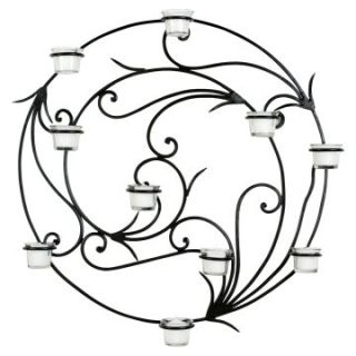 Wrought Iron Tendril Wall Candle Holder   23.6 diam. in.   Candle Sconces