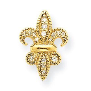 14K Fleur De Lis Diamond Pendant Diamond quality AA (I1 clarity, G I color) Jewelry
