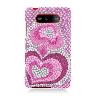 For Nokia Lumia 820 FULL DIAMOND Case Pink Heart 