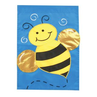 Toland 28 x 40 in. Honey Bee Applique Garden Flag   Flags