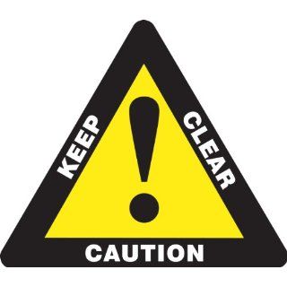 Accuform Signs PSR821 Slip Gard Adhesive Vinyl Triangle Shape Floor Sign, Legend "CAUTION KEEP CLEAR", 17" Length, White/Black on Yellow Industrial Floor Warning Signs