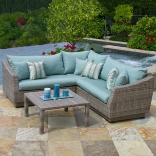 RST Outdoor Cannes Bliss 4 Piece Corner Sectional   Outdoor Sofas & Loveseats