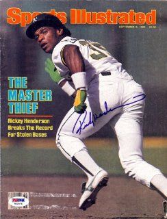 Rickey Henderson Autographed Magazine Cover A's PSA/DNA #T43475 Sports Collectibles