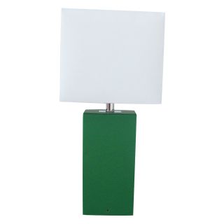 Elegant Designs Modern Green Leather Table Lamp   Table Lamps