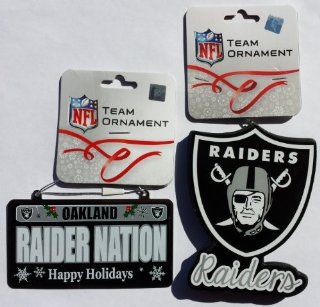 Oakland Raiders Christmas Team Ornament Set  