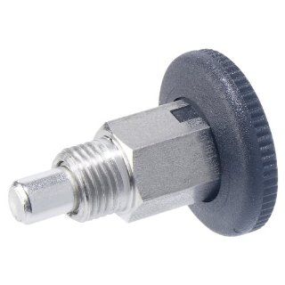 GN 822.1 Series Stainless Steel Lock Out Type C Mini Indexing Plunger with Open Lock Mechanism, M10 x 1mm Thread Size, 7mm Thread Length, 6mm Diameter Metalworking Workholding