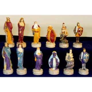 Middle Ages Painted Resin Chess Pieces   Chess Pieces