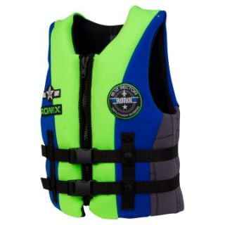 Ronix 2013 Vision Boys Front Zip CGA Life Vest   Blue / Mike Lime   Water Sport Accessories