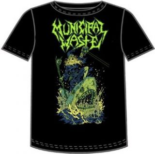 Municipal Waste   Zombie Shark Mens T Shirt In Black, Size X Large, Color Black Clothing