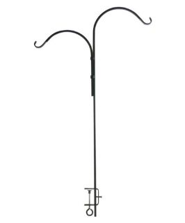 Panacea Adjustable Forged Double Deck Black Hook   48 in.   Planter Accessories