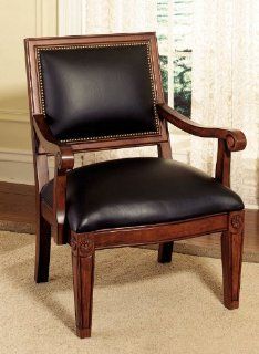 Black Leather Jamestown Landing Accent Chair   Armchairs