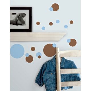 Just Dots Blue/Brown Peel & Stick Appliques   Wall Decals