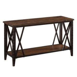 Magnussen Fleming Wood and Metal Sofa Table   Rustic Pine Finish   Console Tables
