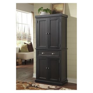 Home Styles Nantucket Pantry   Distressed Black   Pantry Cabinets