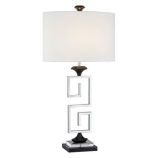 Pacific Coast Lighting Kathy Ireland Gallery Simple Greek Key Gold Leaf Table Lamp   Silver   Table Lamps