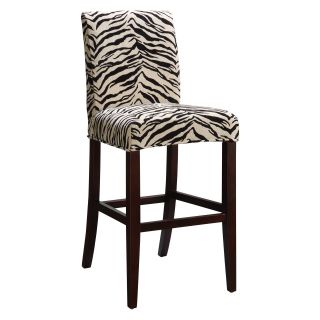 Powell Slip Over Cover for Bar or Counter Stools   White & Onyx Tiger Stripe   Bar Stools