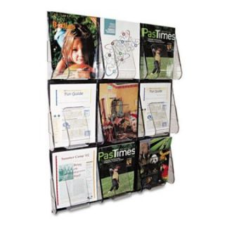 Deflect o 56801 Multi Pocket Wall Mount Literature Systems   Clear/BK   Commercial Magazine Racks